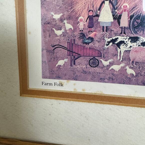 Charles Wysocki VINTAGE Farm Folk Frame Print‎ 12 x 14 inches - Picture 2 of 10